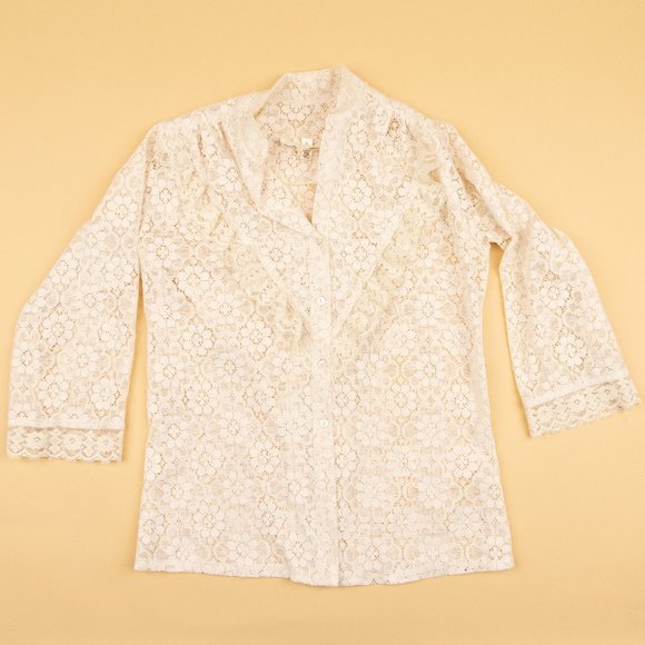 Vintage Lace Blouse Size Small Carefree Fashions - Picture 1 of 3